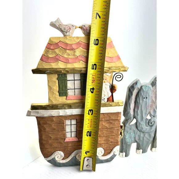 Vtg NOAH’S ARK Nursery Room Decor Shelf Table Top Zoo Animals Lion Giraffe Zebra - Picture 9 of 13